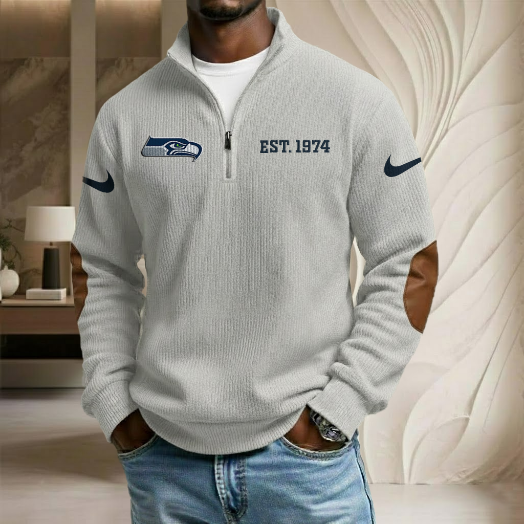 NFL x SEA SB V6 EST Stand Collar Half-zip Sweatshirt HLP HLPHUONG