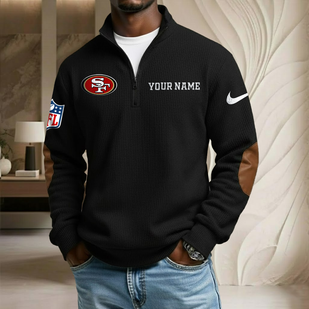 NFL x SF Custom Name Stand Collar Half-zip Sweatshirt HLP HLPHUONG