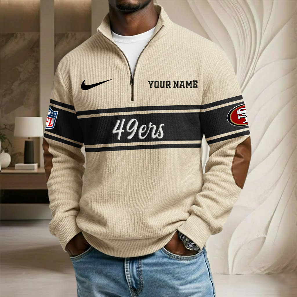 NFL x SF Custom Name Stand Collar Half-zip Sweatshirt HLP HLPHUONG
