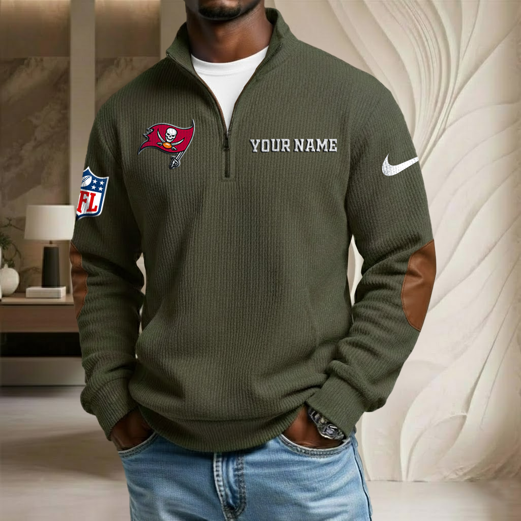 NFL x TB Custom Name Stand Collar Half-zip Sweatshirt HLP HLPHUONG