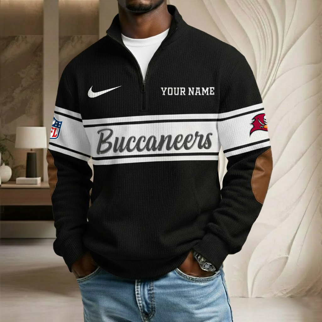 NFL x TB Custom Name Stand Collar Half-zip Sweatshirt HLP HLPHUONG