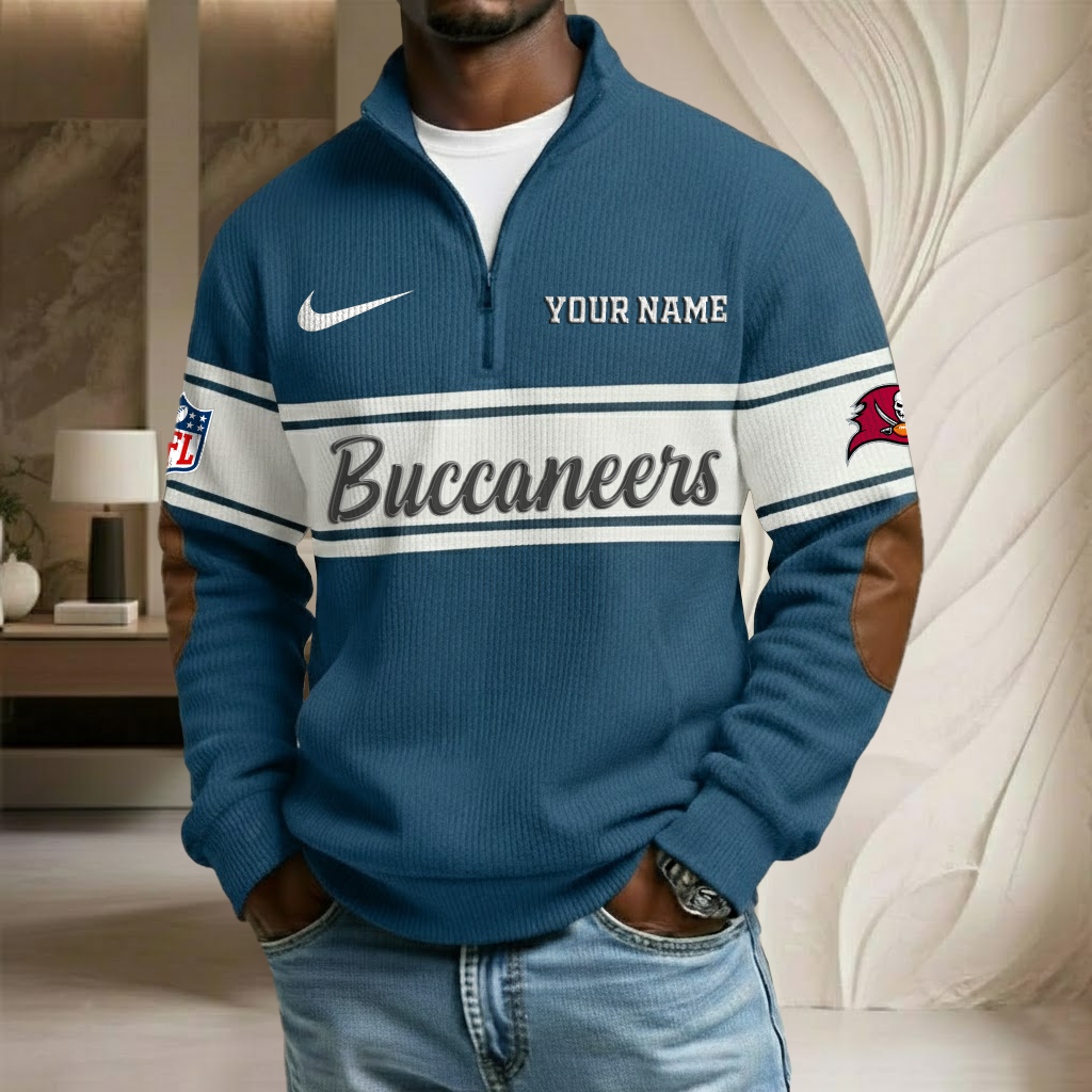 NFL x TB Custom Name Stand Collar Half-zip Sweatshirt HLP HLPHUONG