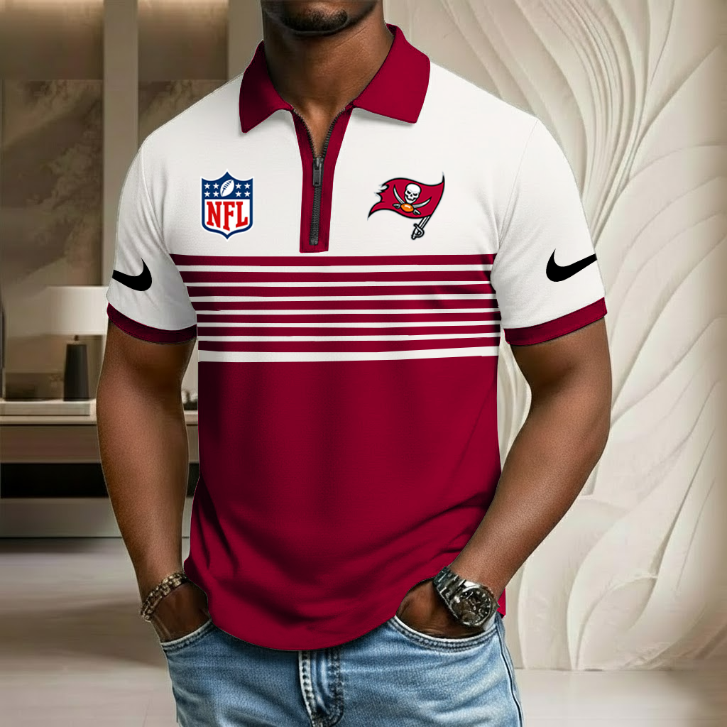 NFL x TB Sport Zip Polo Golf Shirt HLP 250226 HLPHUONG