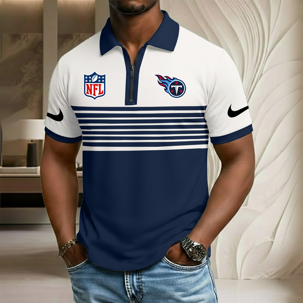NFL x TEN Sport Zip Polo Golf Shirt HLP 250226 HLPHUONG