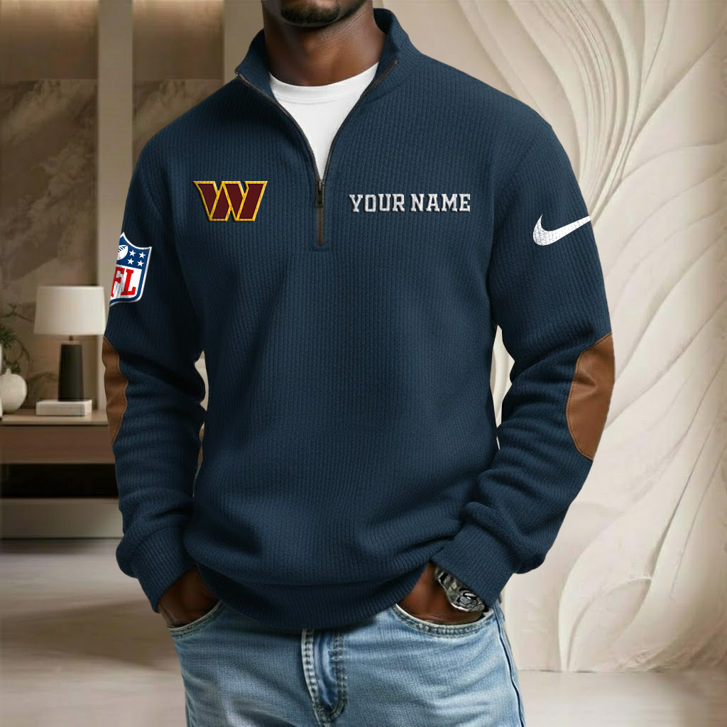 NFL x WAS Custom Name Stand Collar Half-zip Sweatshirt HLP HLPHUONG