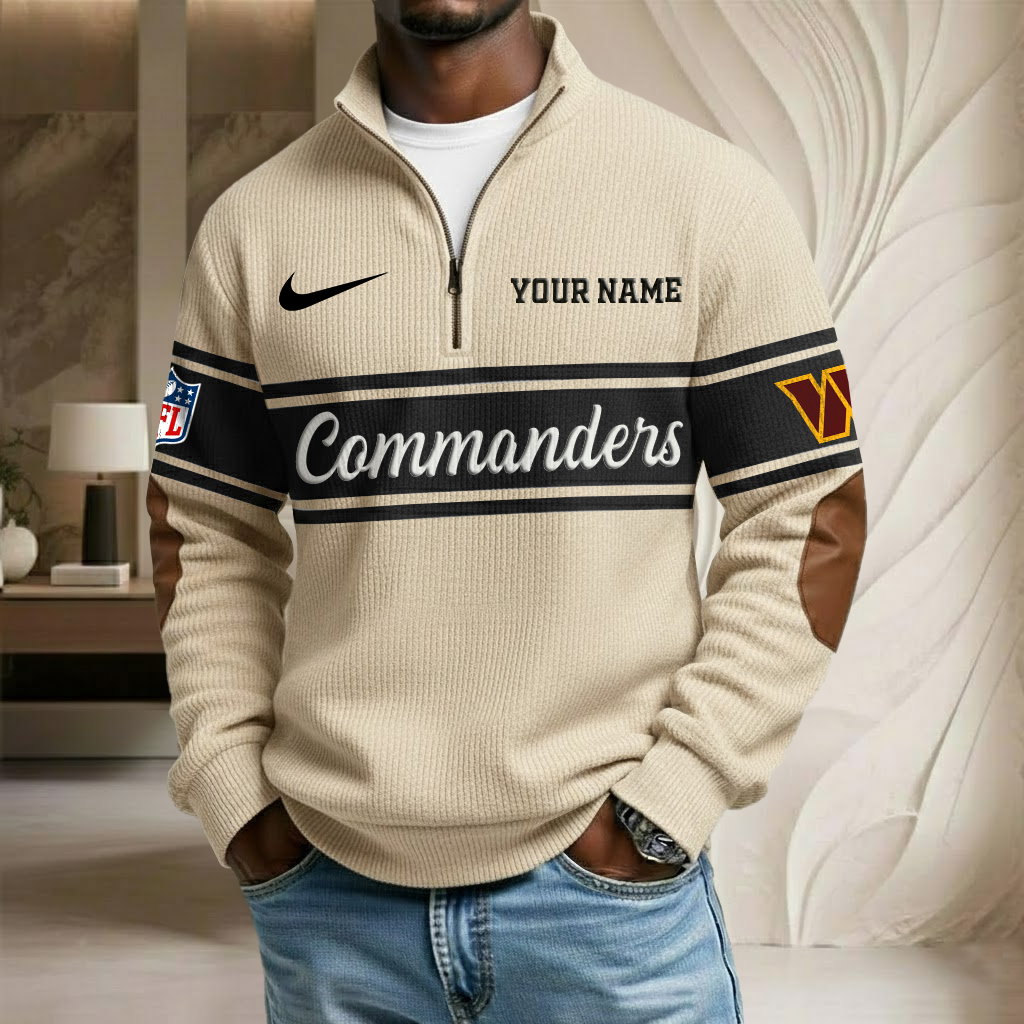 NFL x WAS Custom Name Stand Collar Half-zip Sweatshirt HLP HLPHUONG