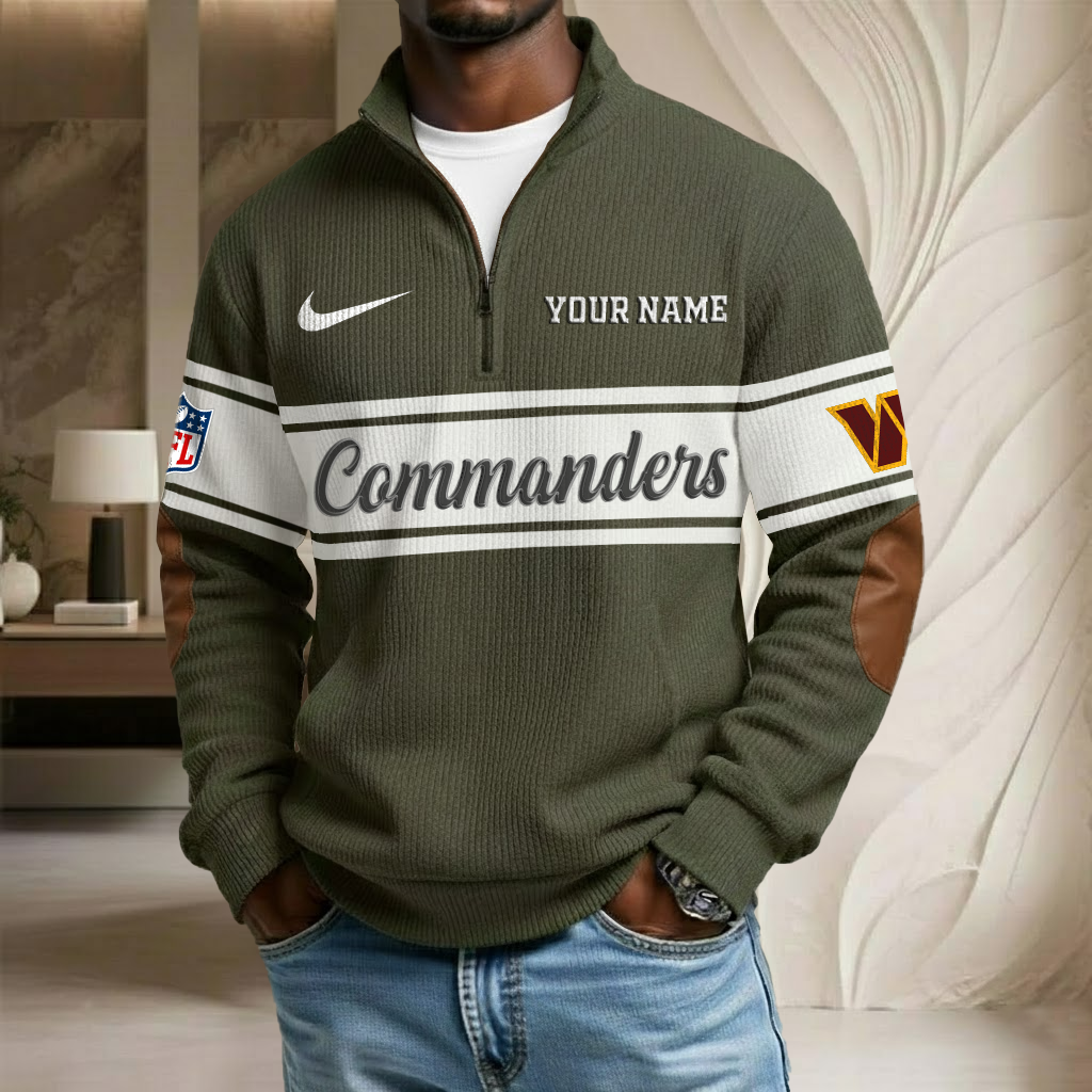 NFL x WAS Custom Name Stand Collar Half-zip Sweatshirt HLP HLPHUONG