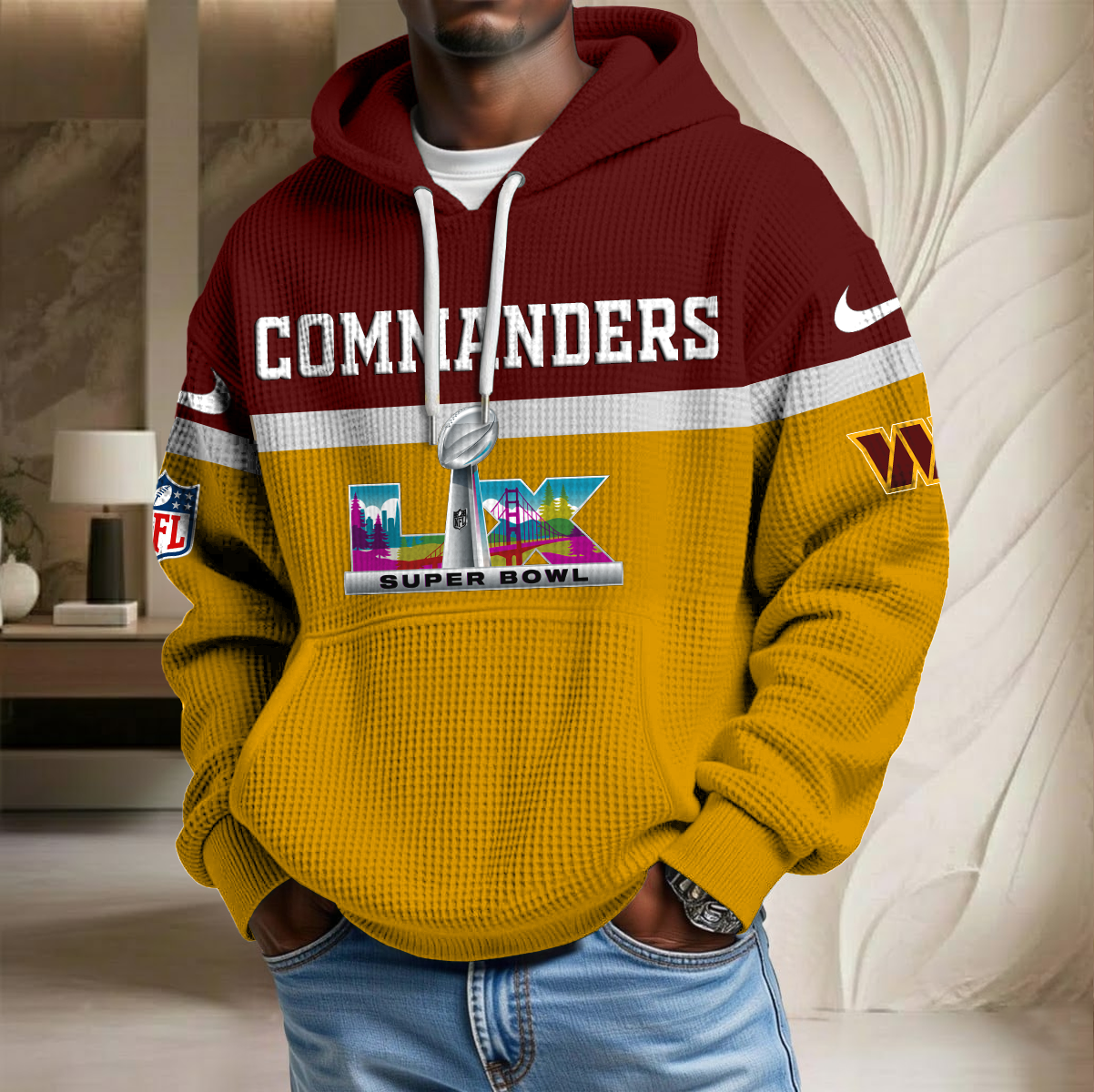 NFL x WAS SB LX Waffle Hoodie HLP HLPHUONG