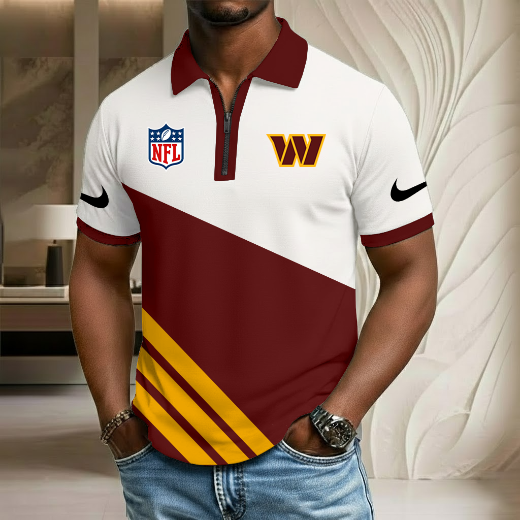 NFL x WAS Sport Zip Polo Golf Shirt HLP HLPHUONG