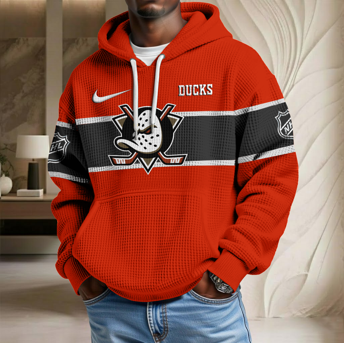 NHL x ANA Hockey Waffle Hoodie HLP HLPHUONG