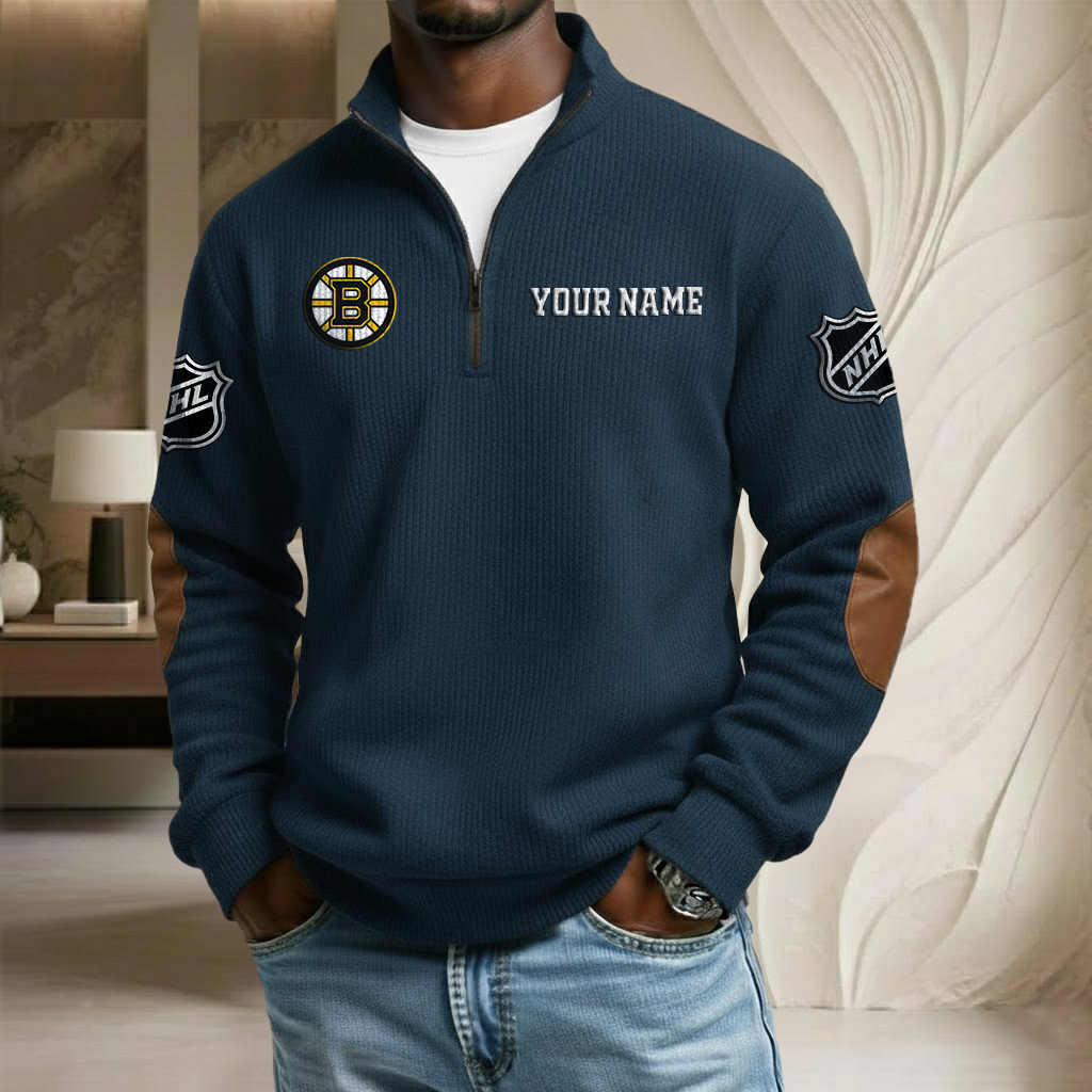 NHL x BB Custom Name Stand Collar Half-zip Sweatshirt HLP HLPHUONG
