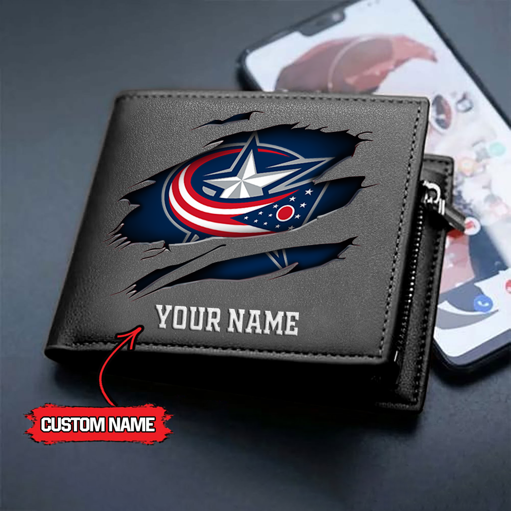 NHL x CBJ Custom Name Leather Wallet HLP HLPHUONG