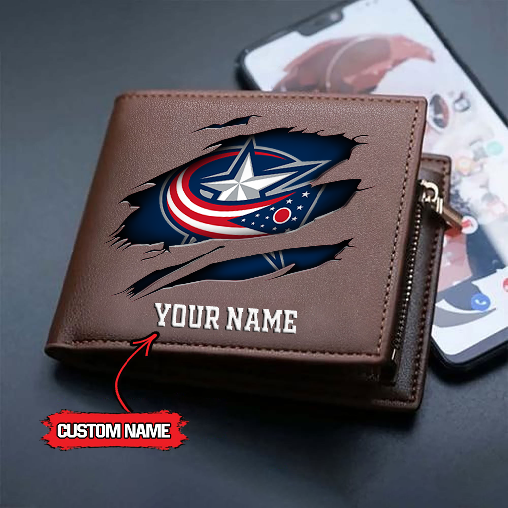 NHL x CBJ Custom Name Leather Wallet HLP HLPHUONG