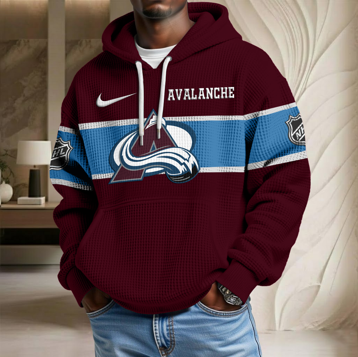 NHL x COL Hockey Waffle Hoodie HLP HLPHUONG