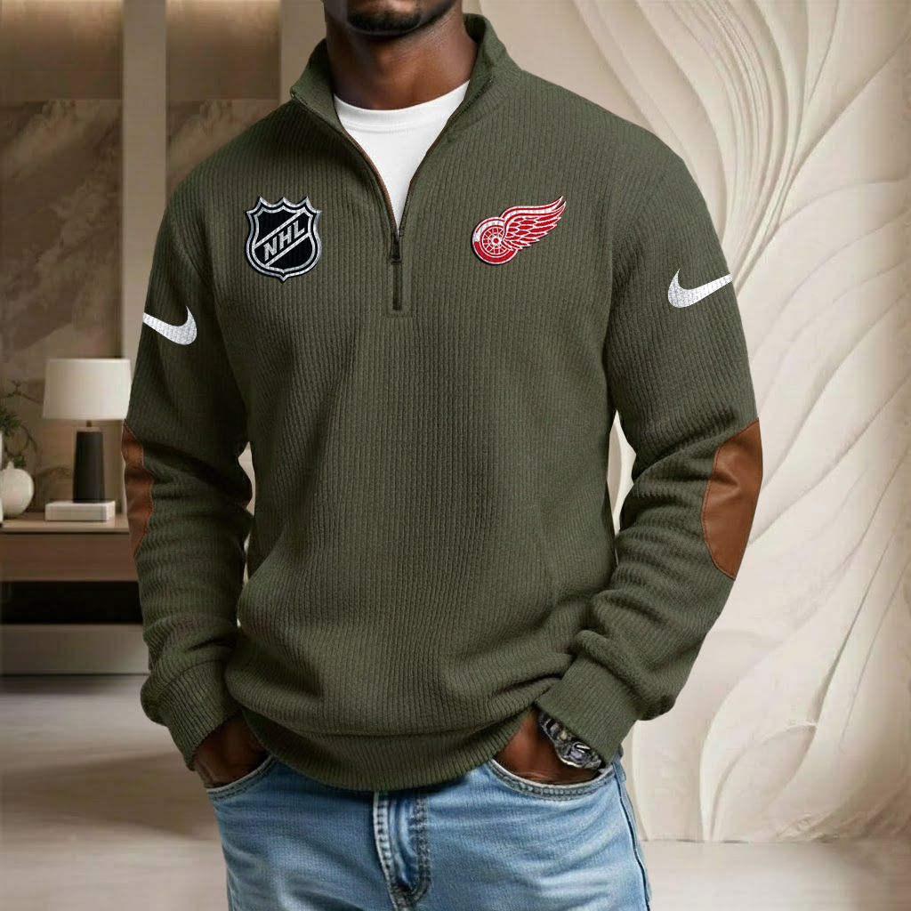 NHL x DET Sport Team Stand Collar Half-zip Sweatshirt HLP HLPHUONG