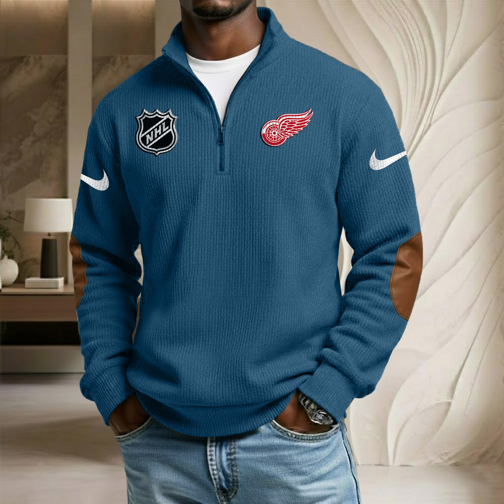 NHL x DET Sport Team Stand Collar Half-zip Sweatshirt HLP HLPHUONG