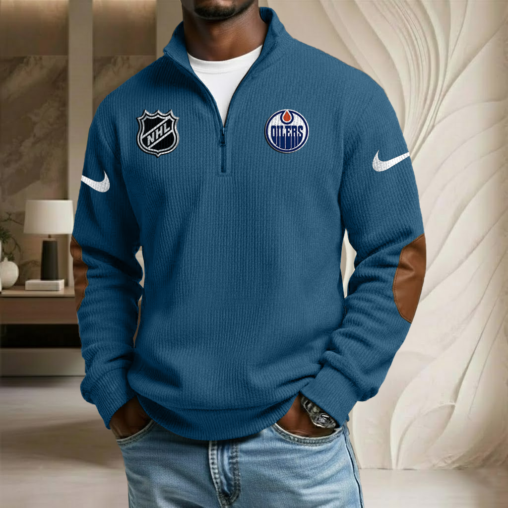 NHL x EDM Sport Team Stand Collar Half-zip Sweatshirt HLP HLPHUONG