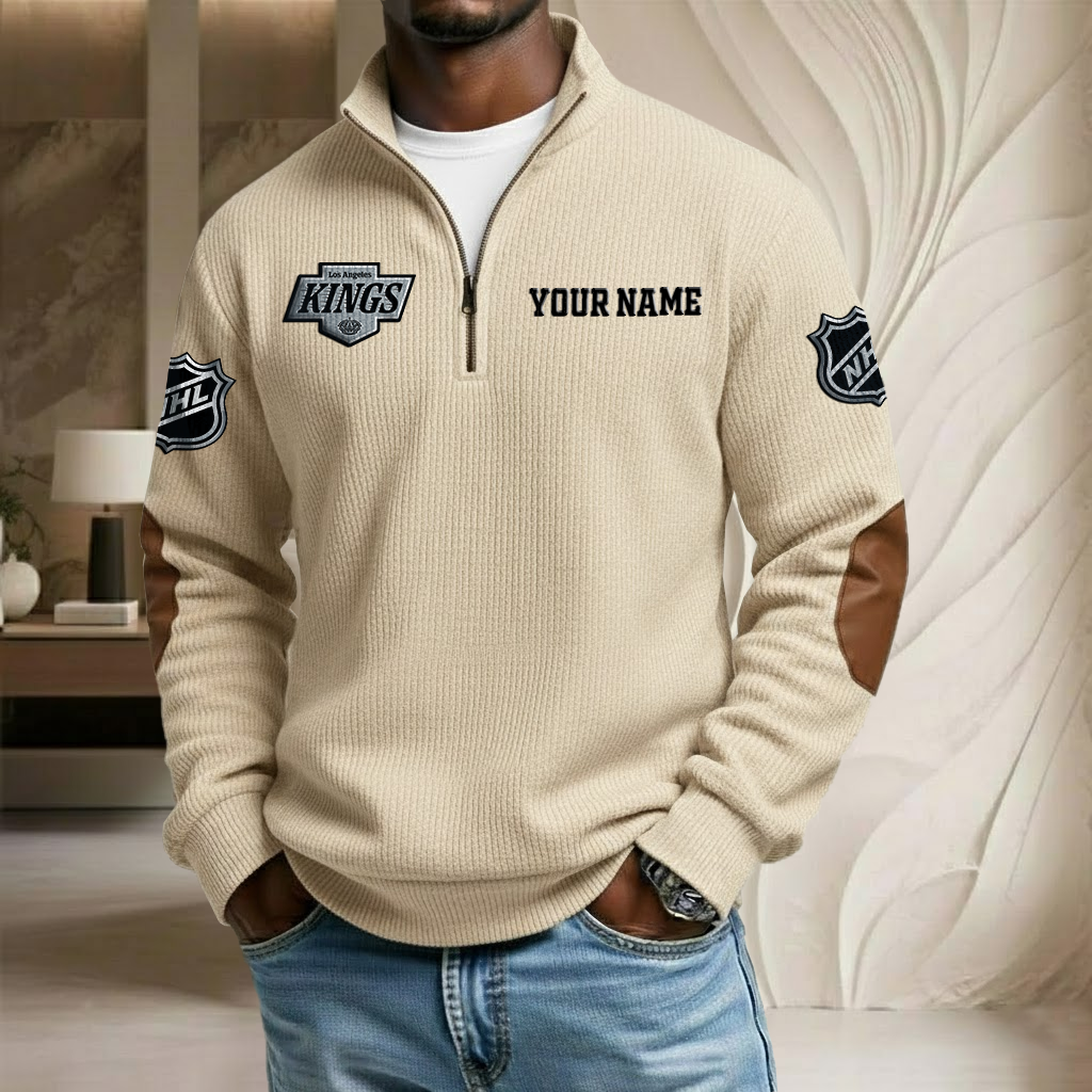 NHL x LAK Custom Name Stand Collar Half-zip Sweatshirt HLP HLPHUONG