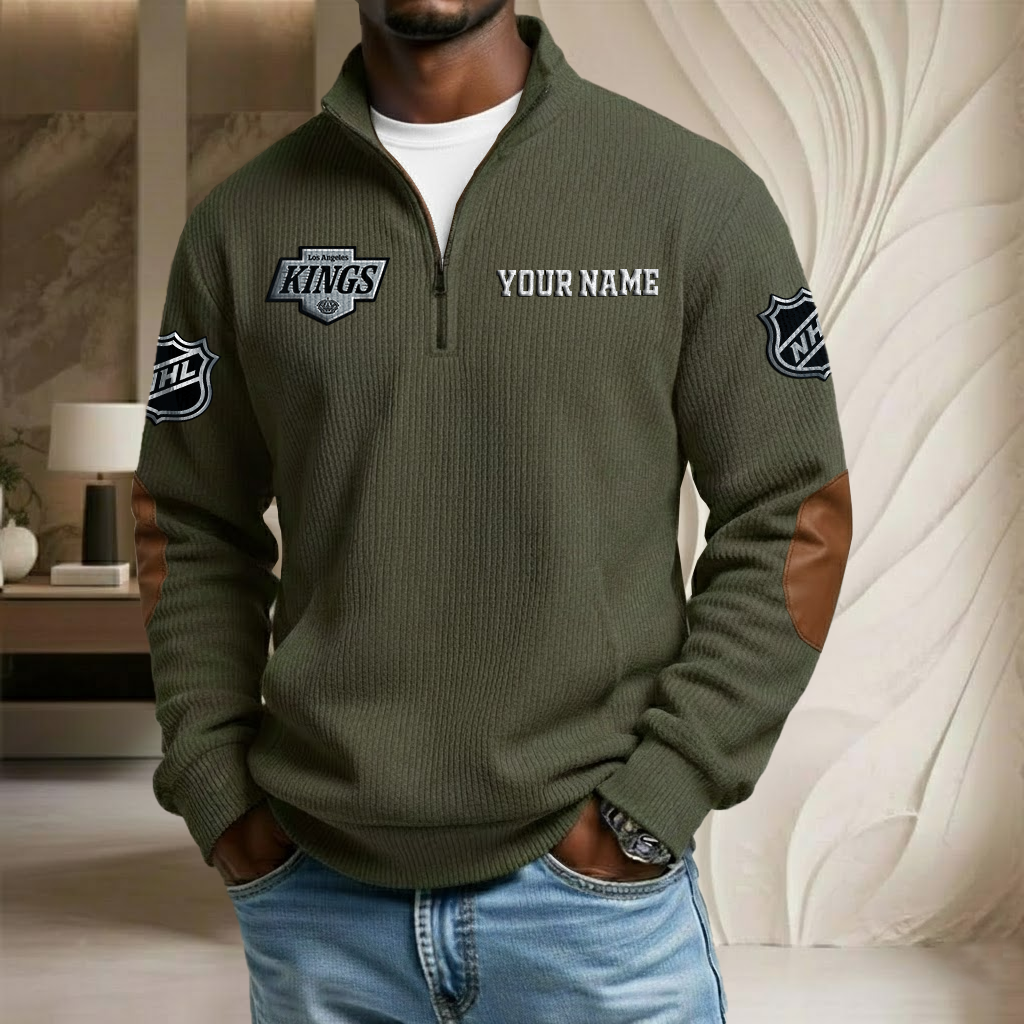 NHL x LAK Custom Name Stand Collar Half-zip Sweatshirt HLP HLPHUONG