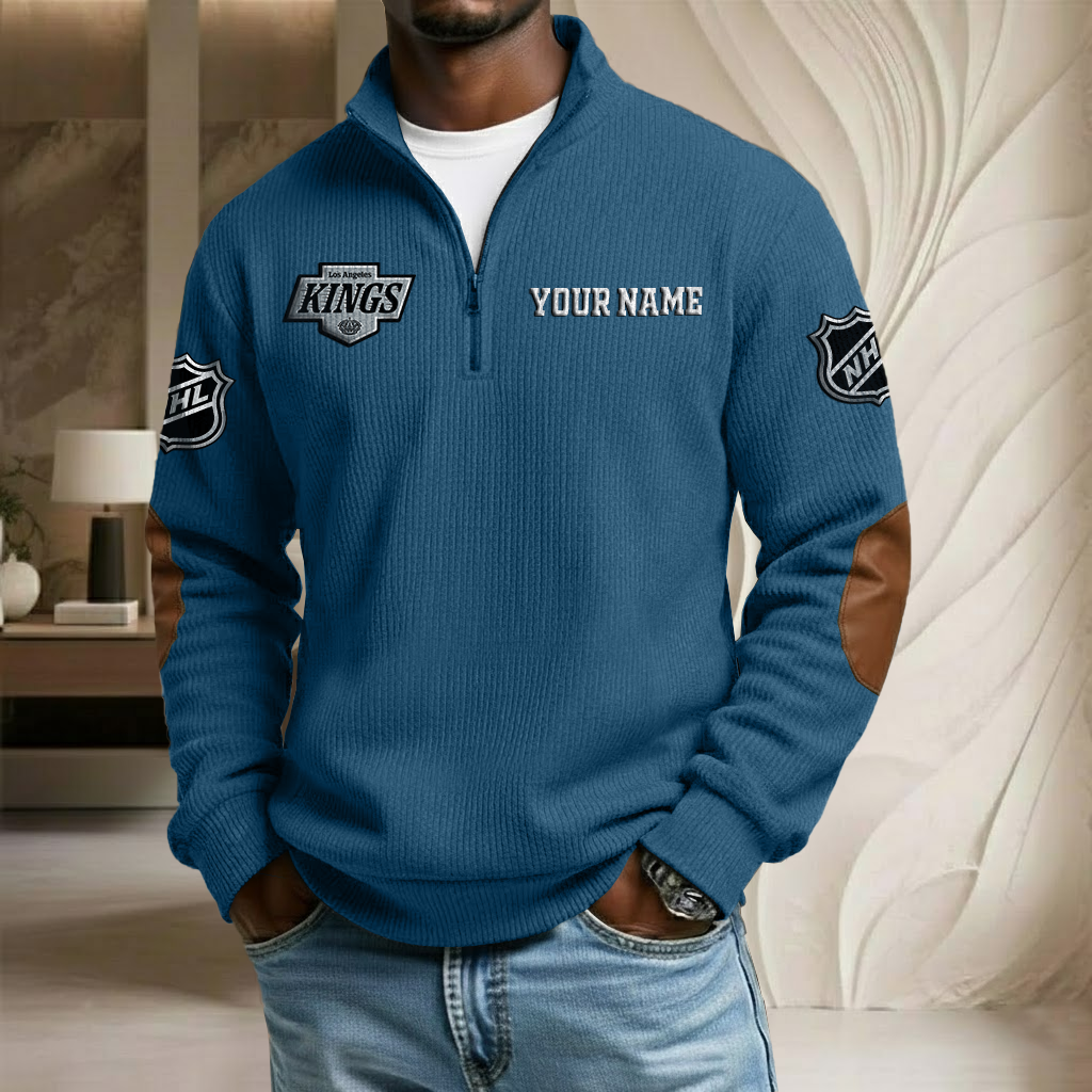 NHL x LAK Custom Name Stand Collar Half-zip Sweatshirt HLP HLPHUONG