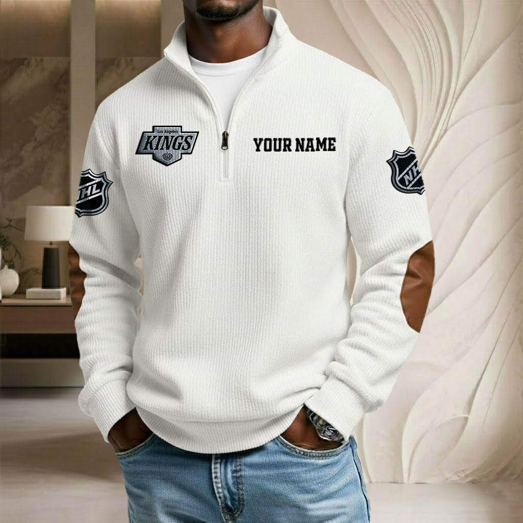 NHL x LAK Custom Name Stand Collar Half-zip Sweatshirt HLP HLPHUONG