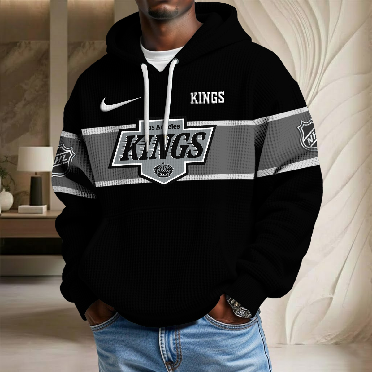 NHL x LAK Hockey Waffle Hoodie HLP HLPHUONG
