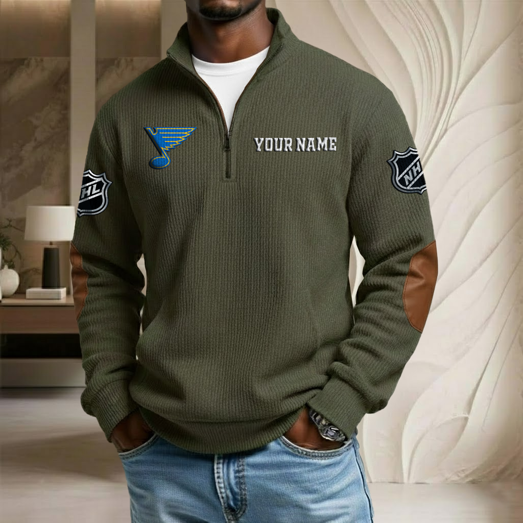 NHL x LB Custom Name Stand Collar Half-zip Sweatshirt HLP HLPHUONG