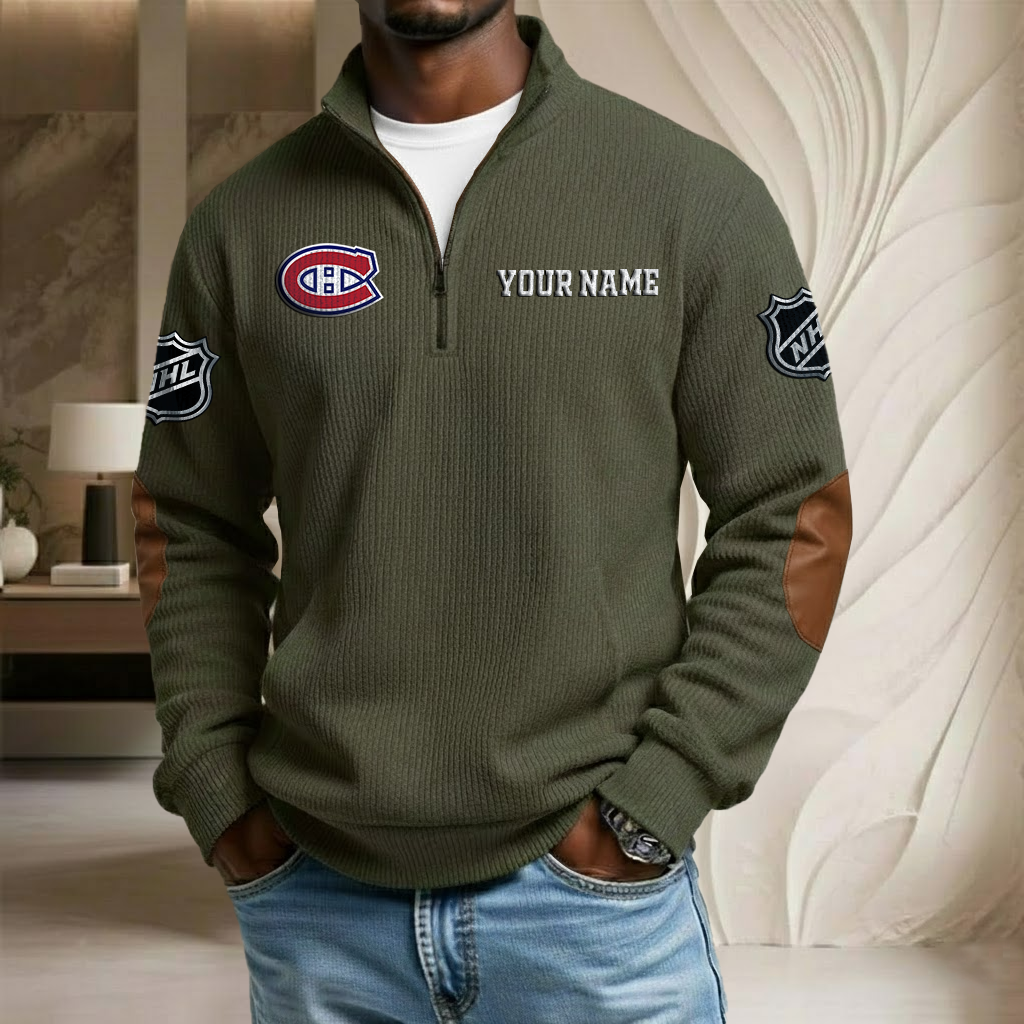 NHL x MC Custom Name Stand Collar Half-zip Sweatshirt HLP HLPHUONG