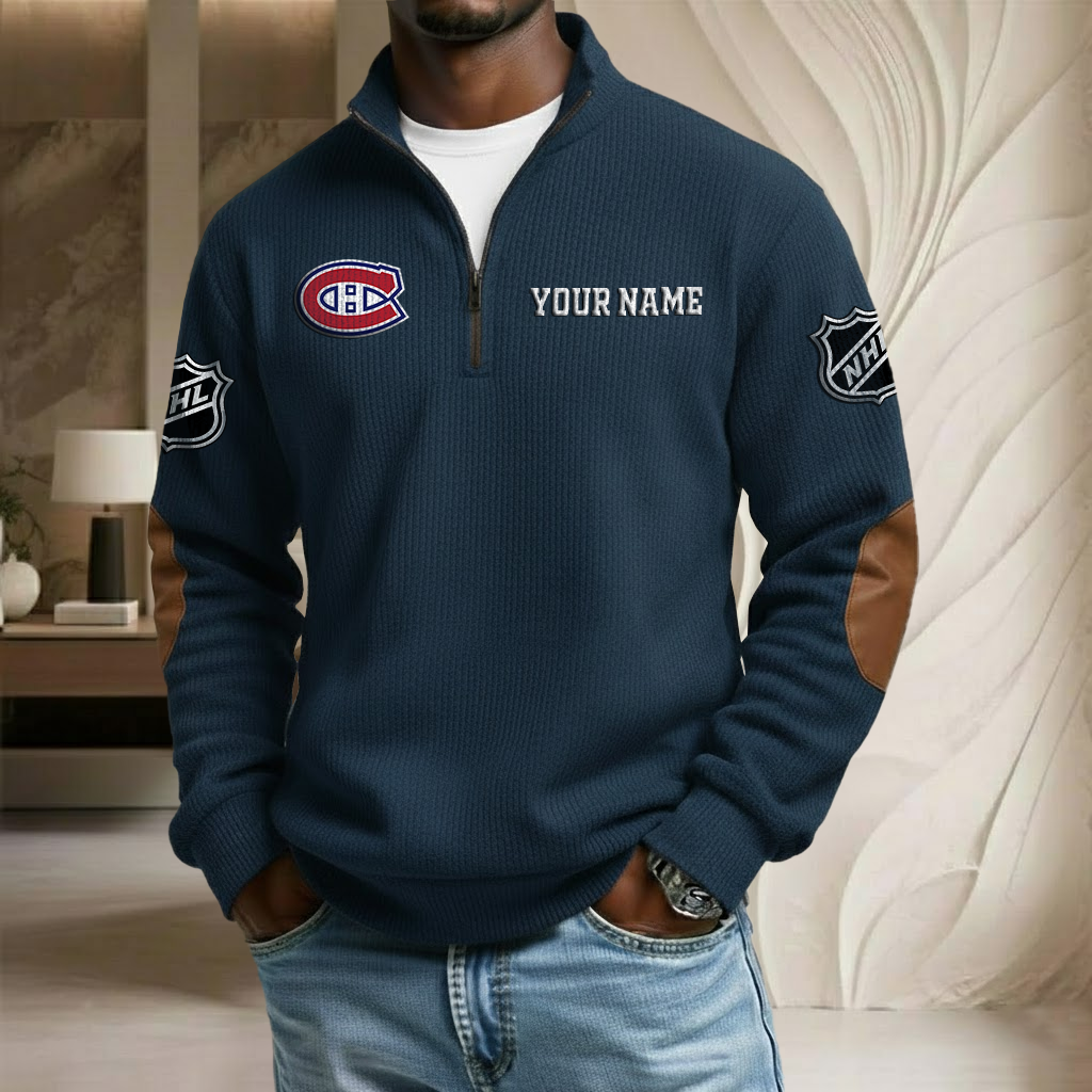 NHL x MC Custom Name Stand Collar Half-zip Sweatshirt HLP HLPHUONG