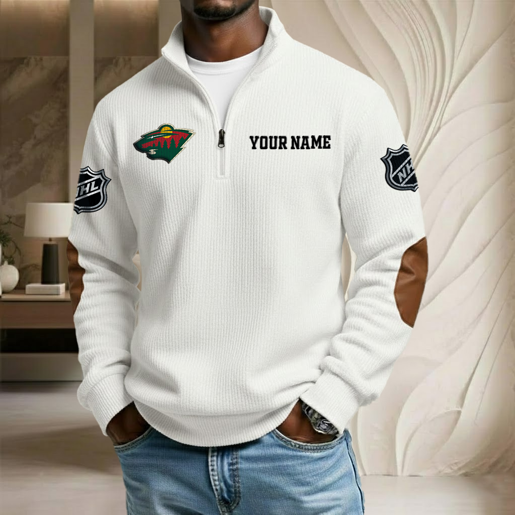 NHL x MW Custom Name Stand Collar Half-zip Sweatshirt HLP HLPHUONG