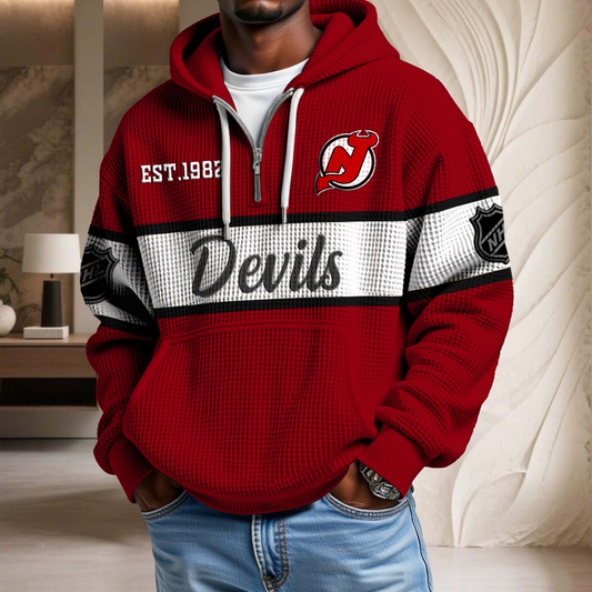 NHL x NJD EST Waffle Half Zip Hoodie HLP HLPHUONG