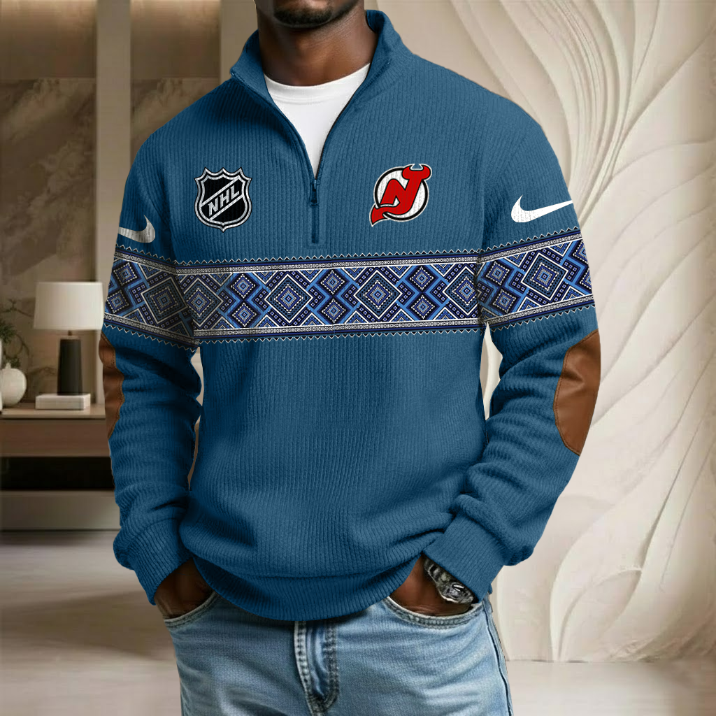 NHL x NJD Stand Collar Half-zip Sweatshirt HLP HLPHUONG