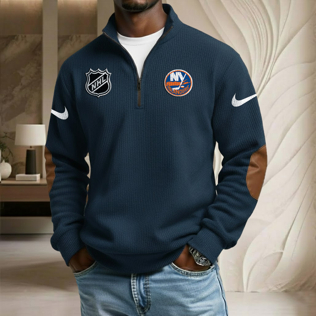 NHL x NYI Sport Team Stand Collar Half-zip Sweatshirt HLP HLPHUONG