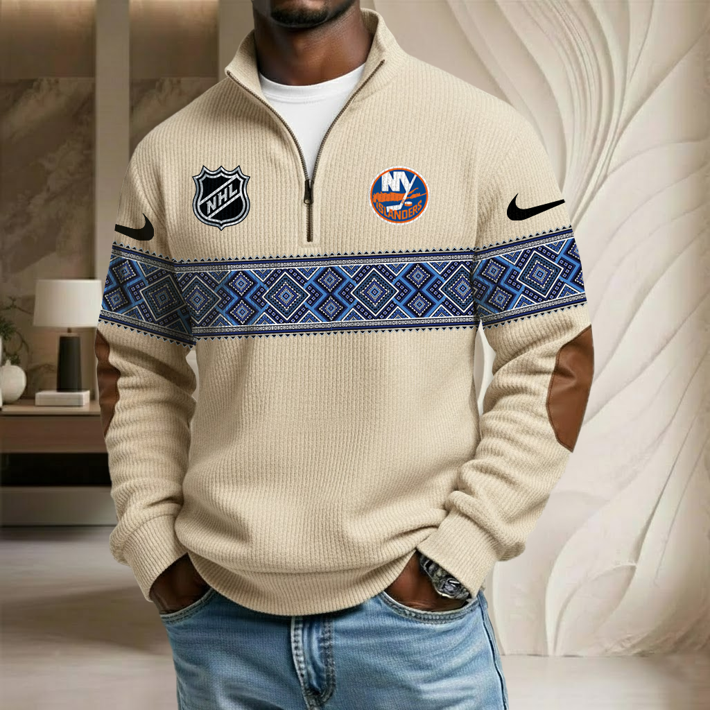 NHL x NYI Stand Collar Half-zip Sweatshirt HLP HLPHUONG