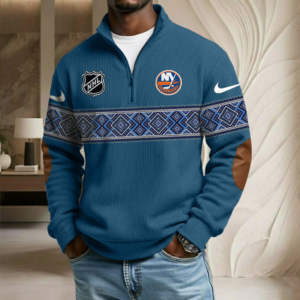 NHL x NYI Stand Collar Half-zip Sweatshirt HLP HLPHUONG