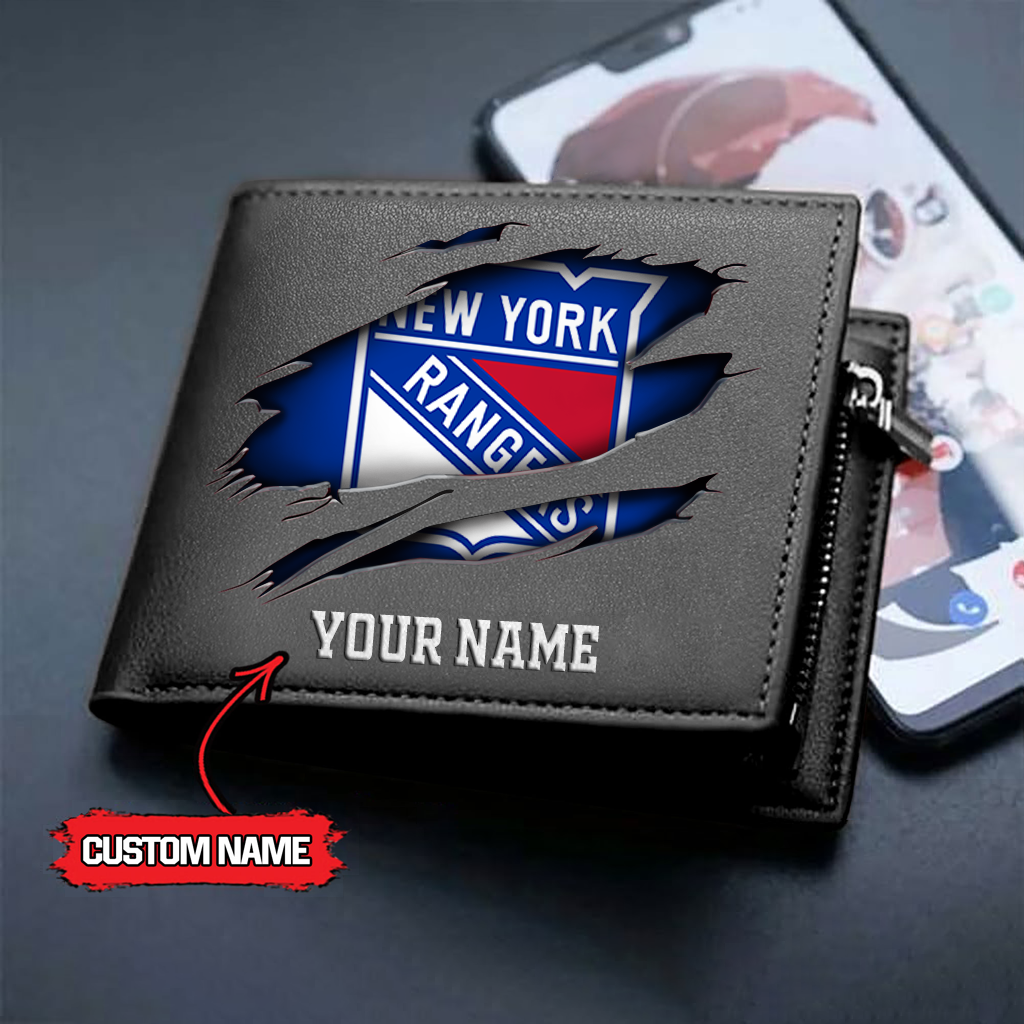 NHL x NYR Custom Name Leather Wallet HLP HLPHUONG