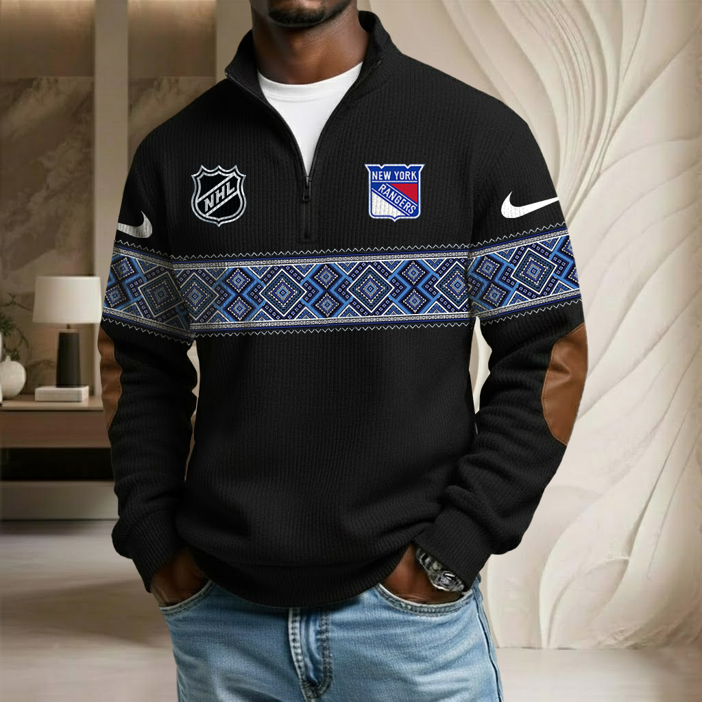 NHL x NYR Stand Collar Half-zip Sweatshirt HLP HLPHUONG