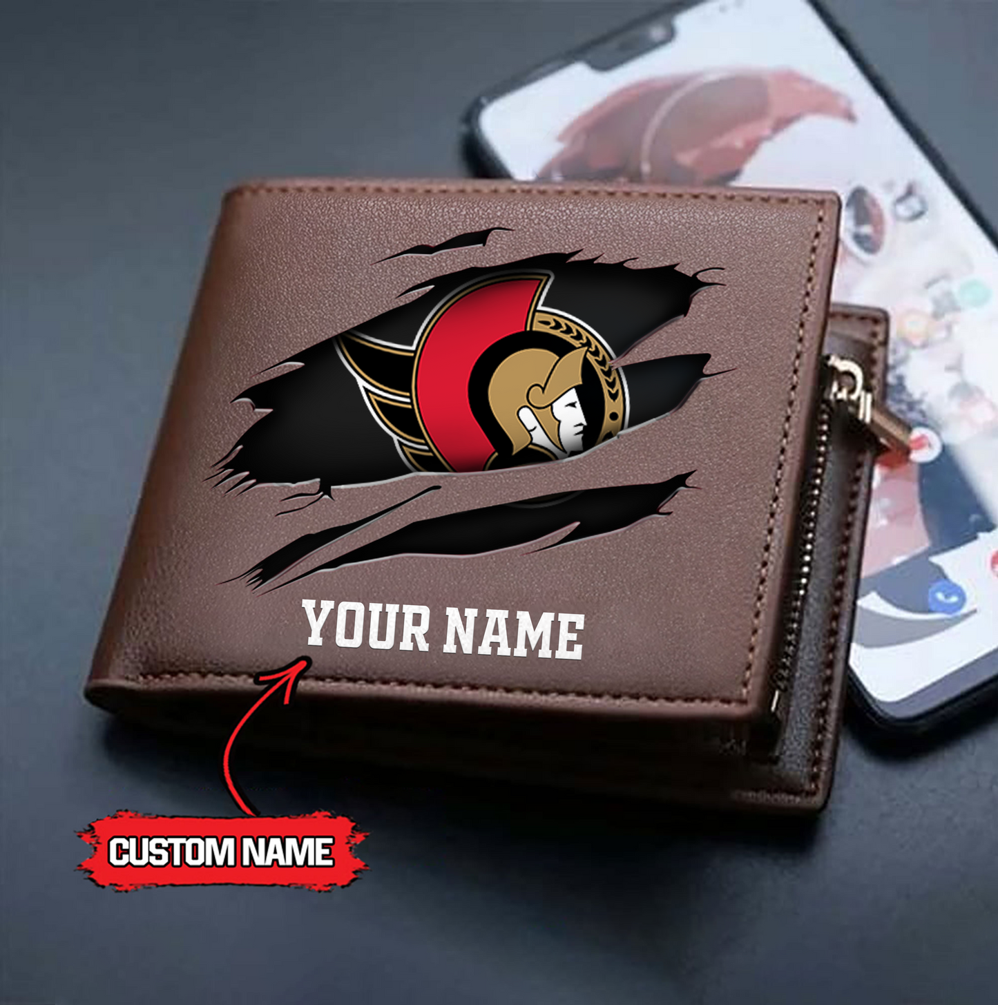 NHL x OS Custom Name Leather Wallet HLP HLPHUONG