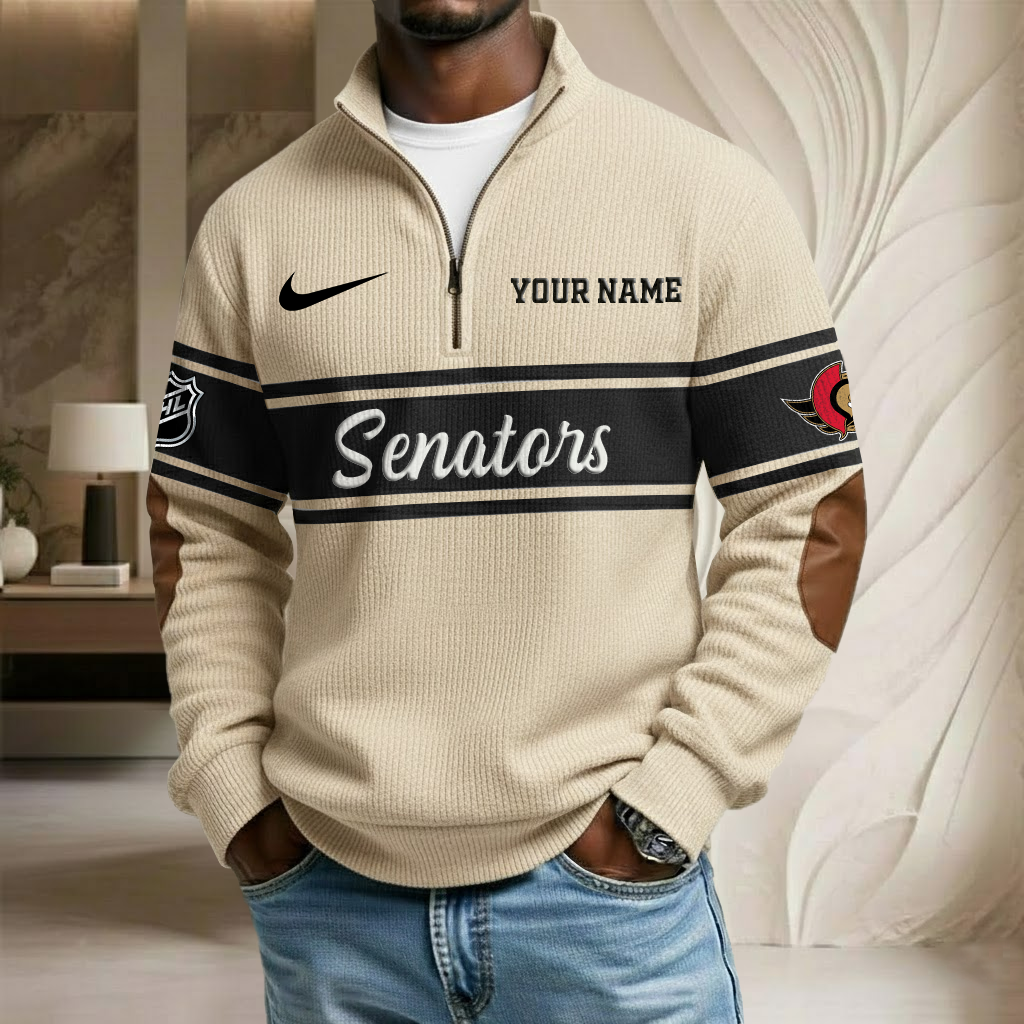 NHL x OTT Custom Name Stand Collar Half-zip Sweatshirt HLP HLPHUONG
