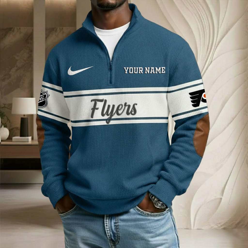NHL x PHI Custom Name Stand Collar Half-zip Sweatshirt HLP HLPHUONG
