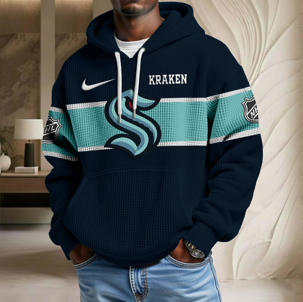 NHL x SEA Hockey Waffle Hoodie HLP HLPHUONG