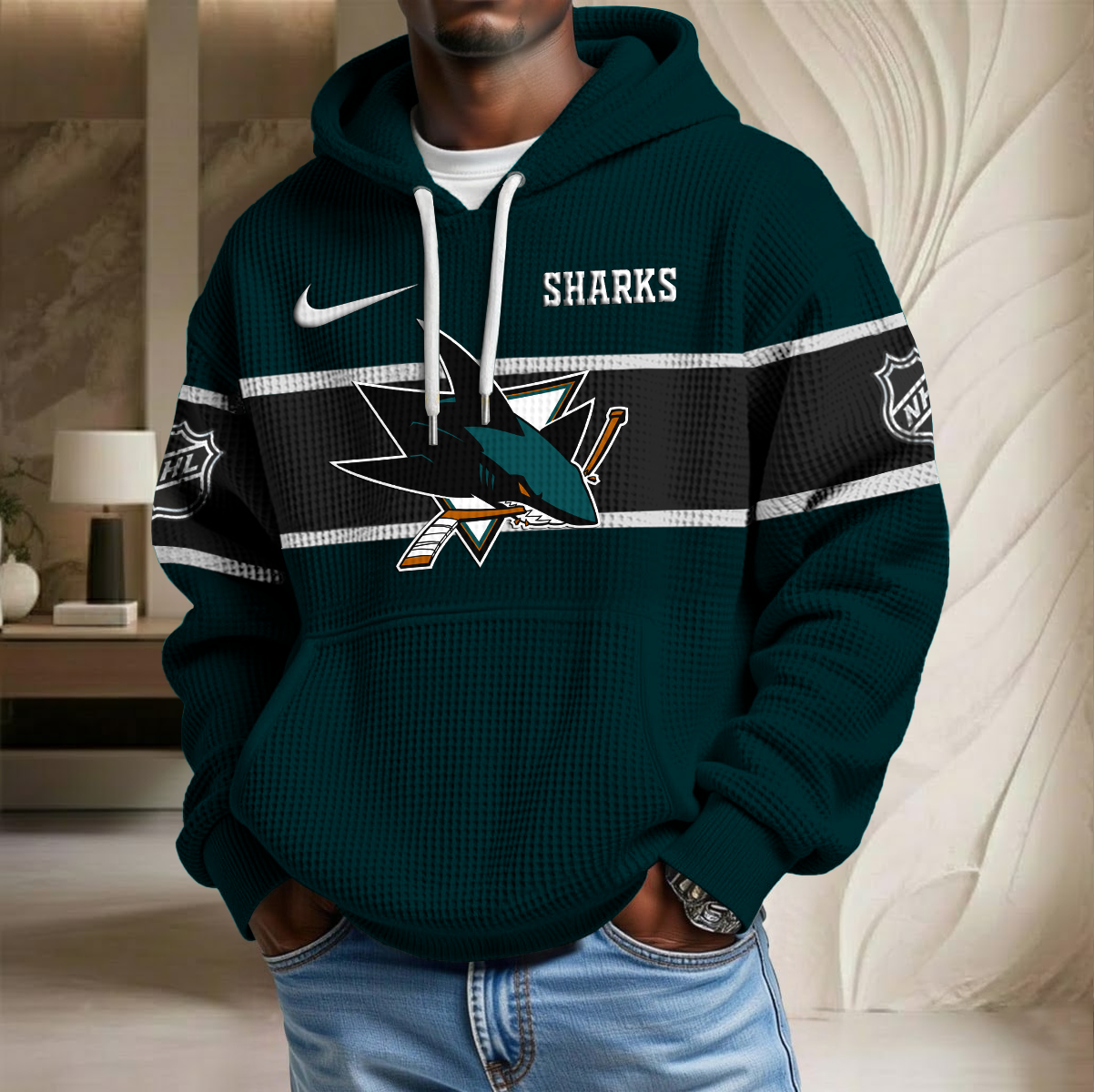NHL x SJ Hockey Waffle Hoodie HLP HLPHUONG