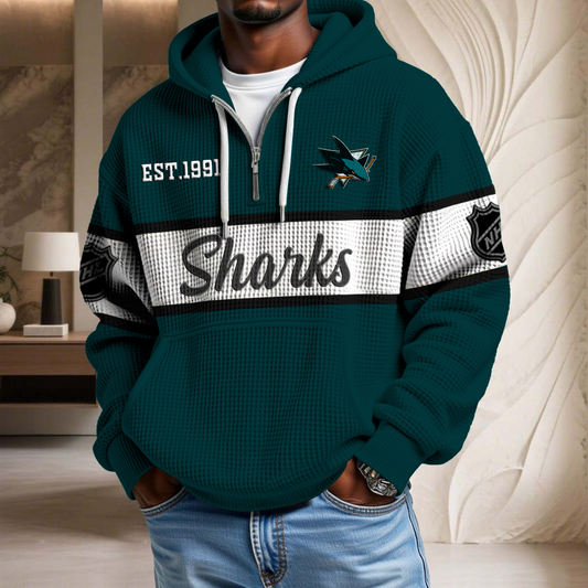 NHL x SJS EST Waffle Half Zip Hoodie HLP HLPHUONG