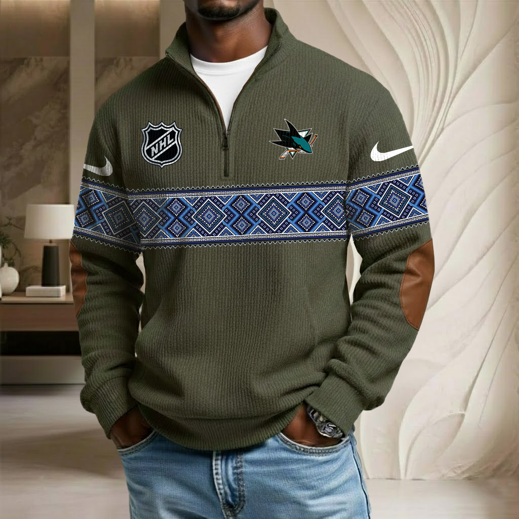 NHL x SJS Stand Collar Half-zip Sweatshirt HLP HLPHUONG
