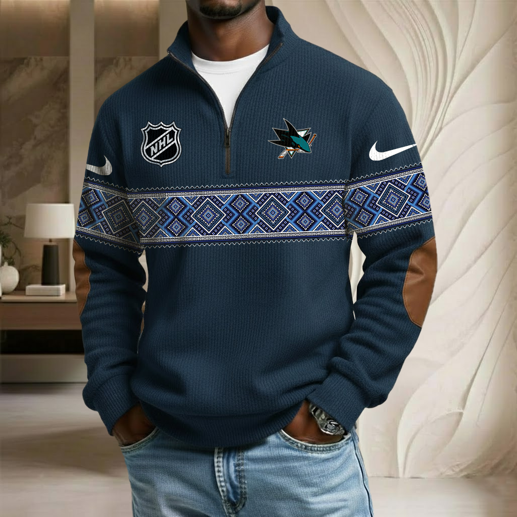 NHL x SJS Stand Collar Half-zip Sweatshirt HLP HLPHUONG