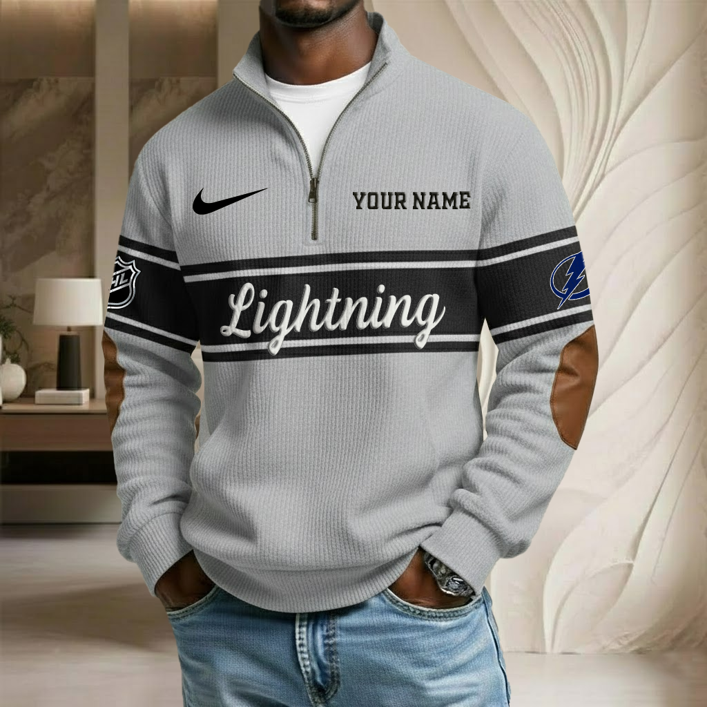 NHL x TB Custom Name Stand Collar Half-zip Sweatshirt HLP HLPHUONG