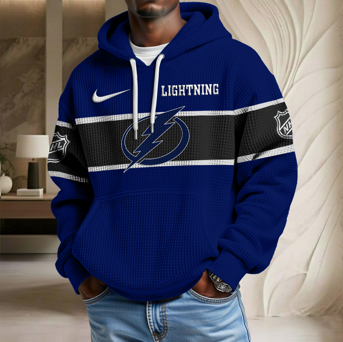 NHL x TB Hockey Waffle Hoodie HLP HLPHUONG