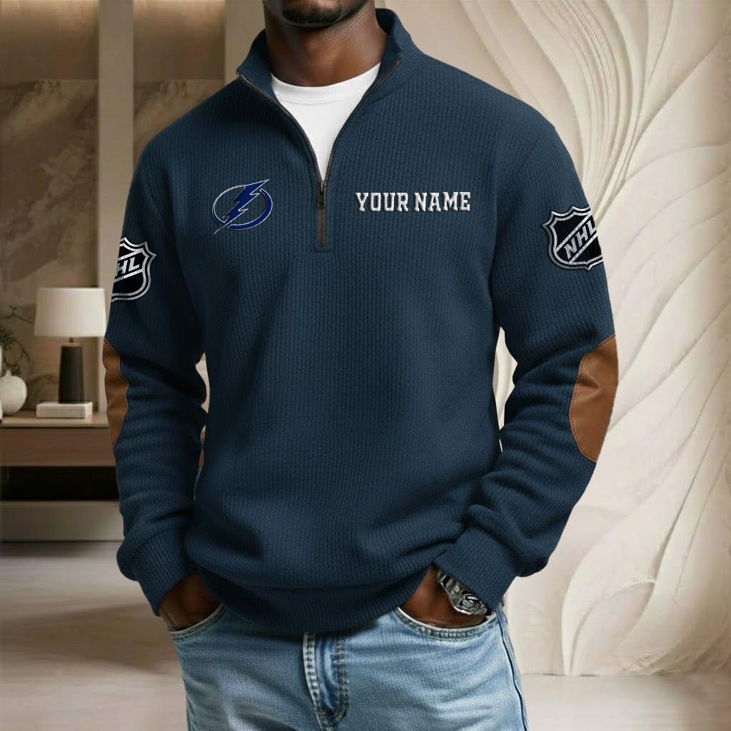NHL x TBL Custom Name Stand Collar Half-zip Sweatshirt HLP HLPHUONG