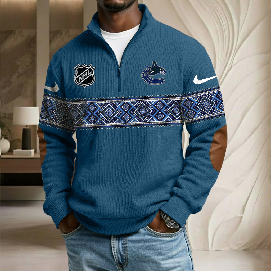 NHL x VC Stand Collar Half-zip Sweatshirt HLP HLPHUONG
