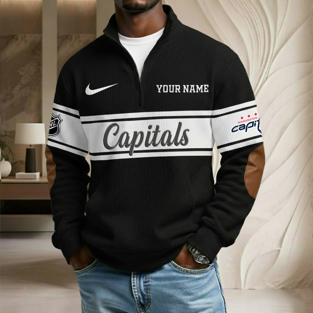 NHL x WAS Custom Name Stand Collar Half-zip Sweatshirt HLP HLPHUONG